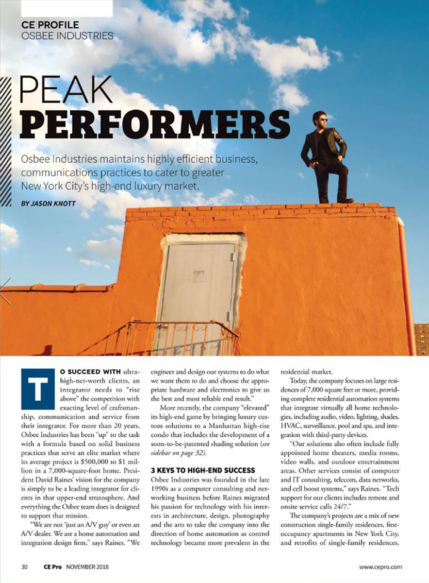 CE Pro - Osbee Cover Story CE Pro - Osbee Cover Story