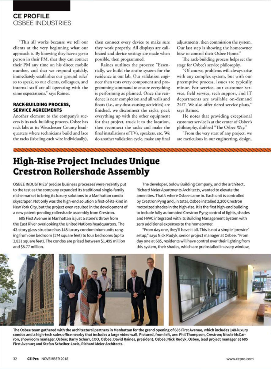 CE Pro - Osbee Cover Story CE Pro - Osbee Cover Story